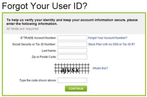 Forgot Your ETRADE User ID