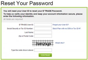 Reset Your ETRADE Password