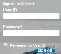 Sign on to Citibank