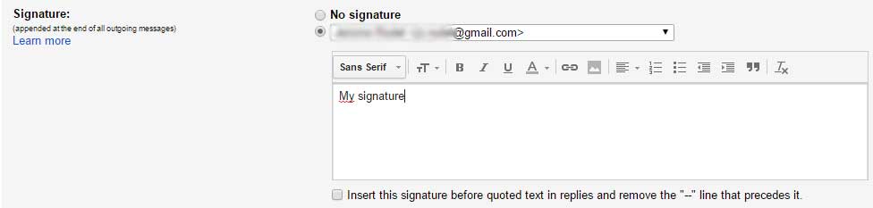 How to add or change a signature in Gmail